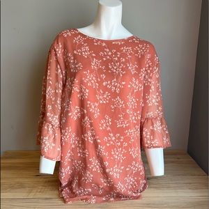NWT Ava & Viv Mauve Floral Short Sleeve Top size 4X